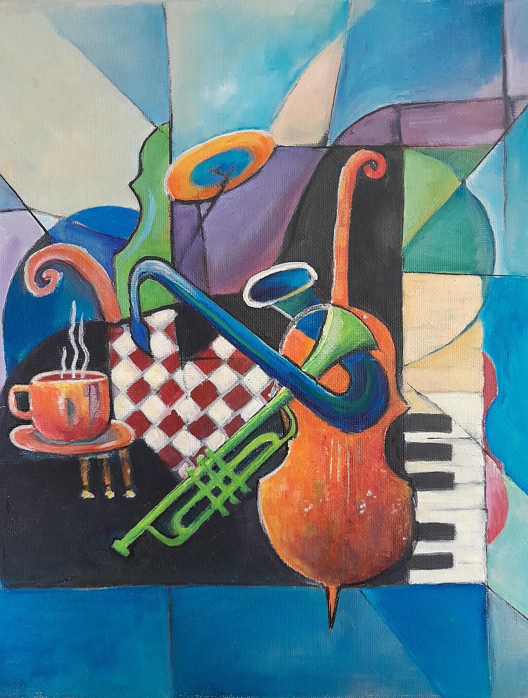 Artwork by Brenda Wortley. Title: Jazz Cafe