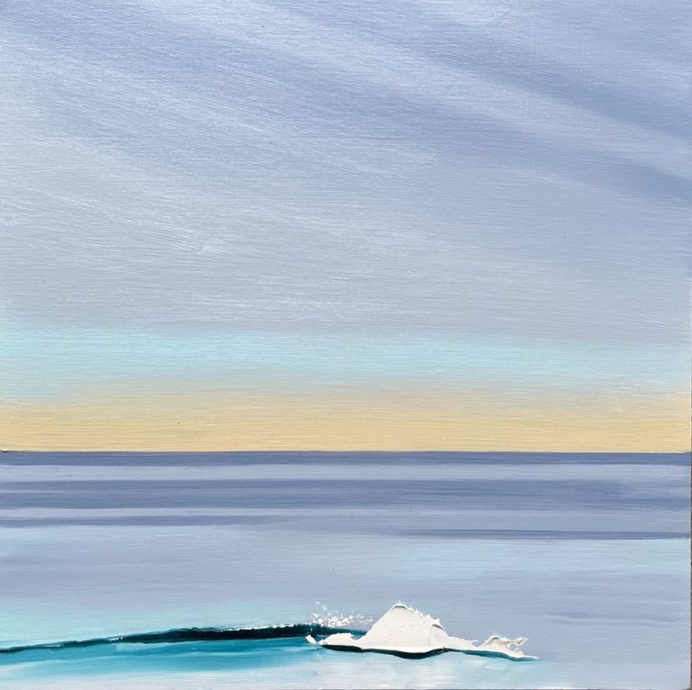 Ocean at sunset. Artwork by Michael Hannah. Title 'Wave'